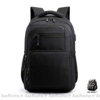 Sac à dos scolaire 2 compartiments - Bleu/Noir/Gris - modèle Noir - Sac Roche ™