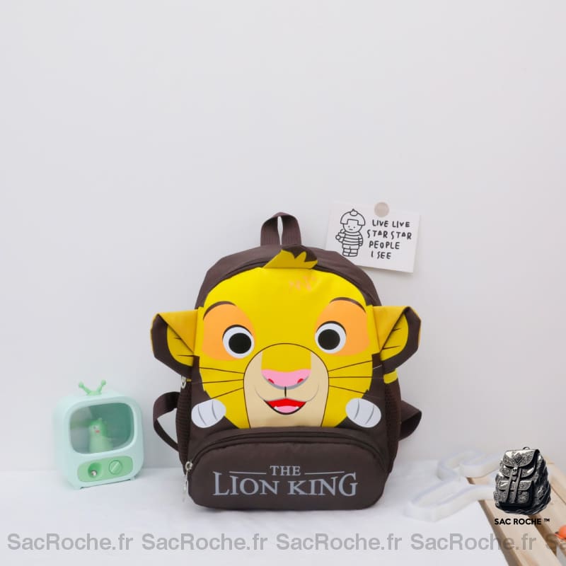 Sac à dos Simba pour enfant - Marron - Animal en peluche Sac