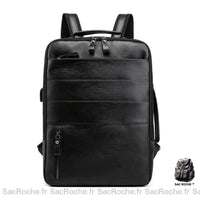 Sac À Dos Simili Cuir Homme Noir Sac