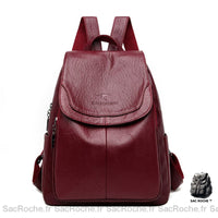 Sac à dos simili cuir rouge vintage - Sac Roche ™