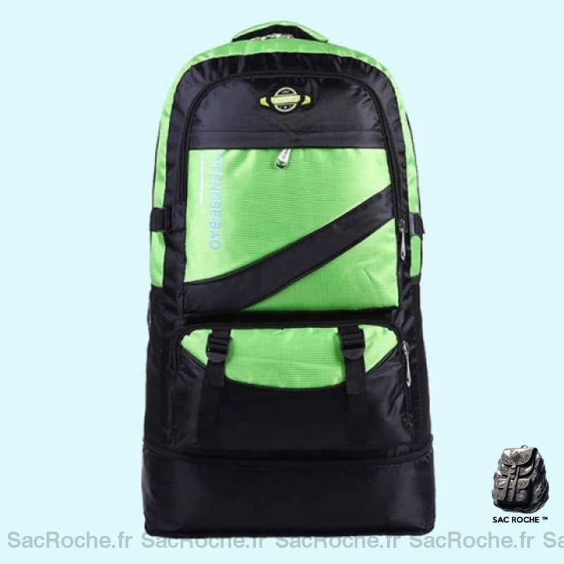 Sac à dos de ski 60L en nylon vert et noir très haute qualité