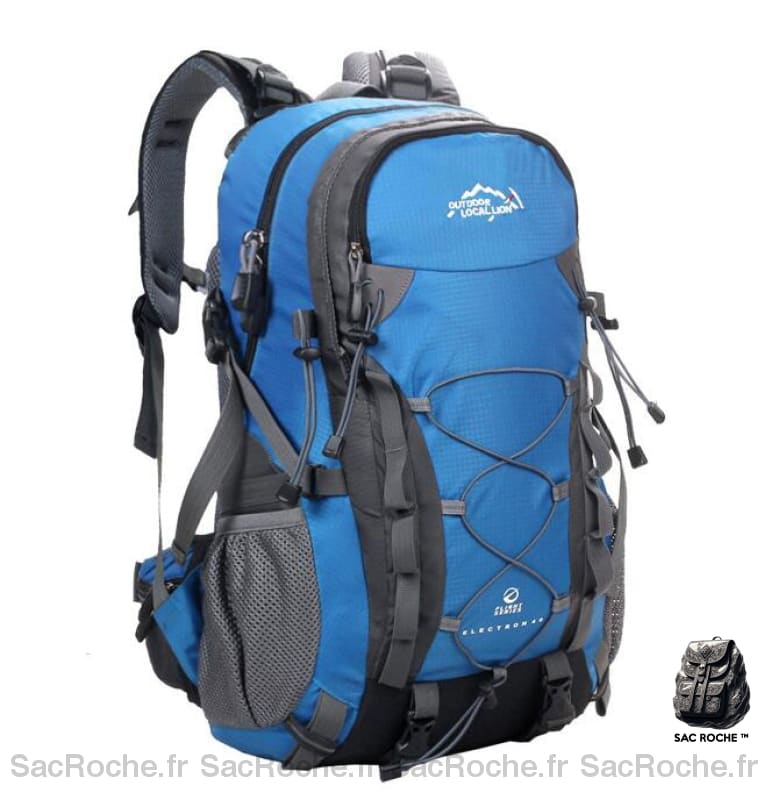 Sac à dos grande capacité - Bleu - Sac à dos de randonnée Lion local