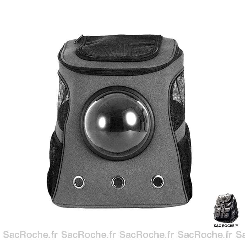 Grand sac à dos avec capsule spatiale pour animaux - Gris - Chien Chat