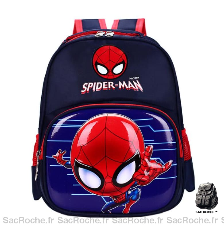 Sac à dos Disney Spider-man bleu avec un fond blanc