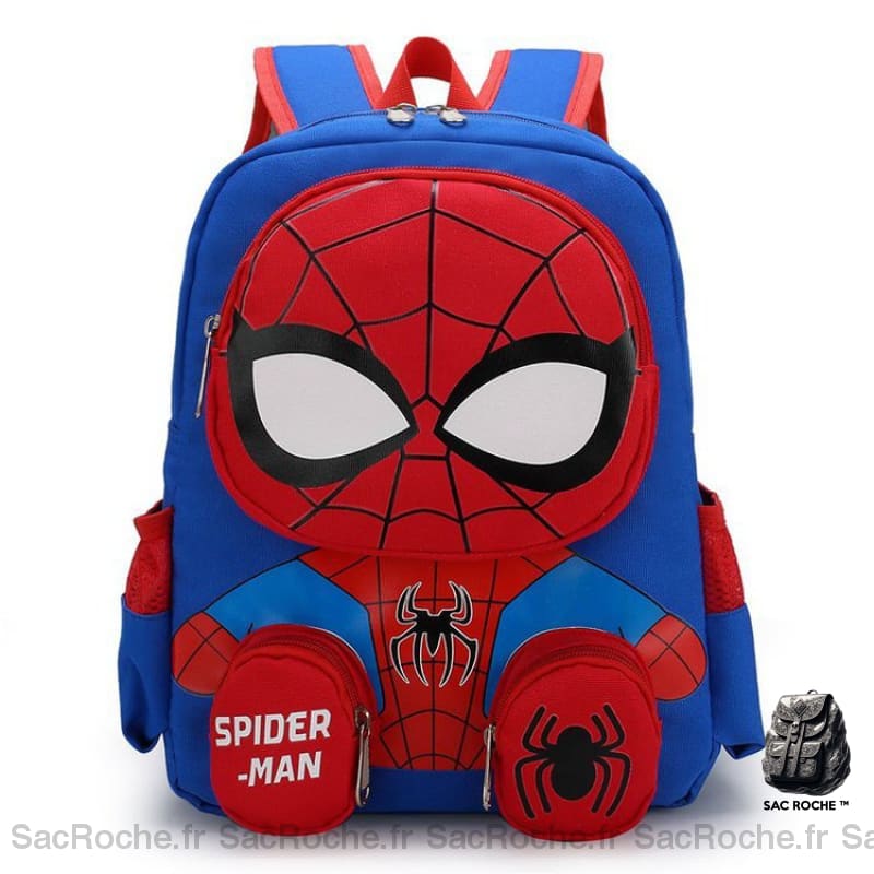 Sac à dos tout doux Spider-Man bleu et rouge avec un fond blanc
