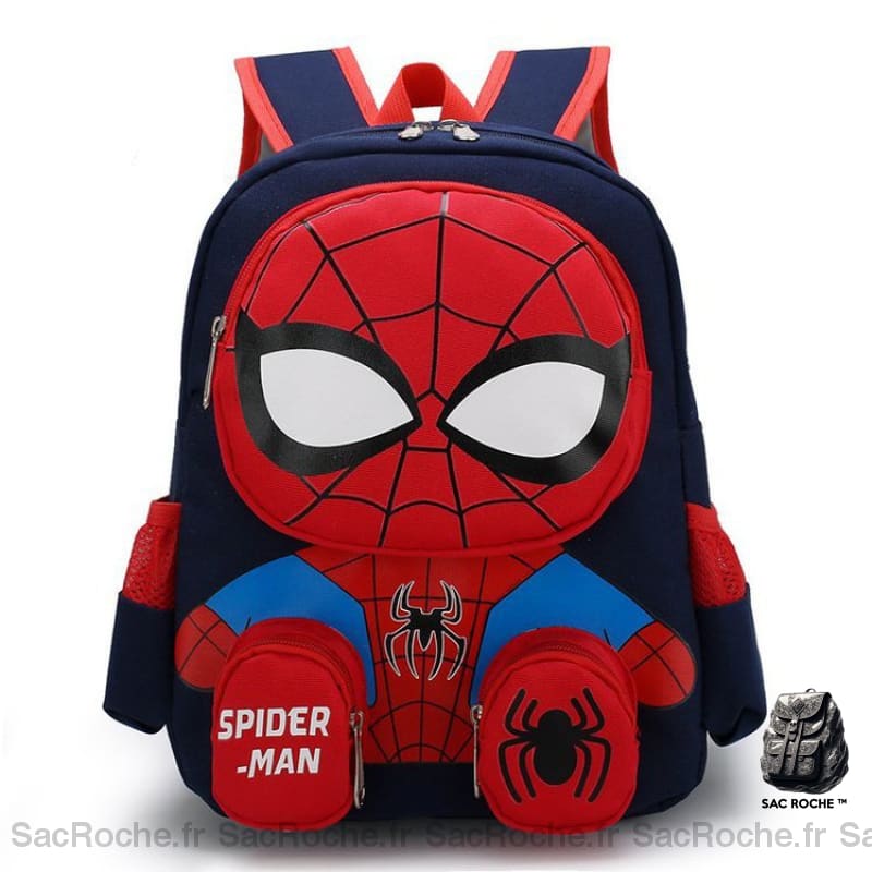 Sac à dos tout doux Spider-Man rouge et bleu avec un fond blanc
