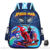 Sac à dos d'école Spiderman et ses amis bleu avec un fond blanc