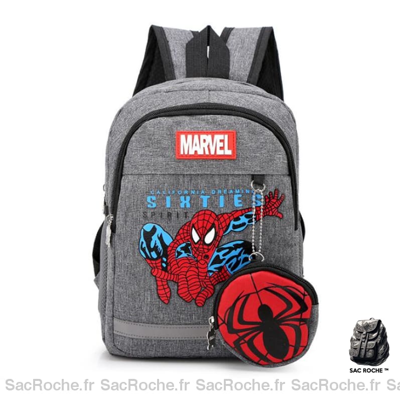 Sac à dos Spiderman effet jean - Gris - Sac à dos scolaire Sac à dos