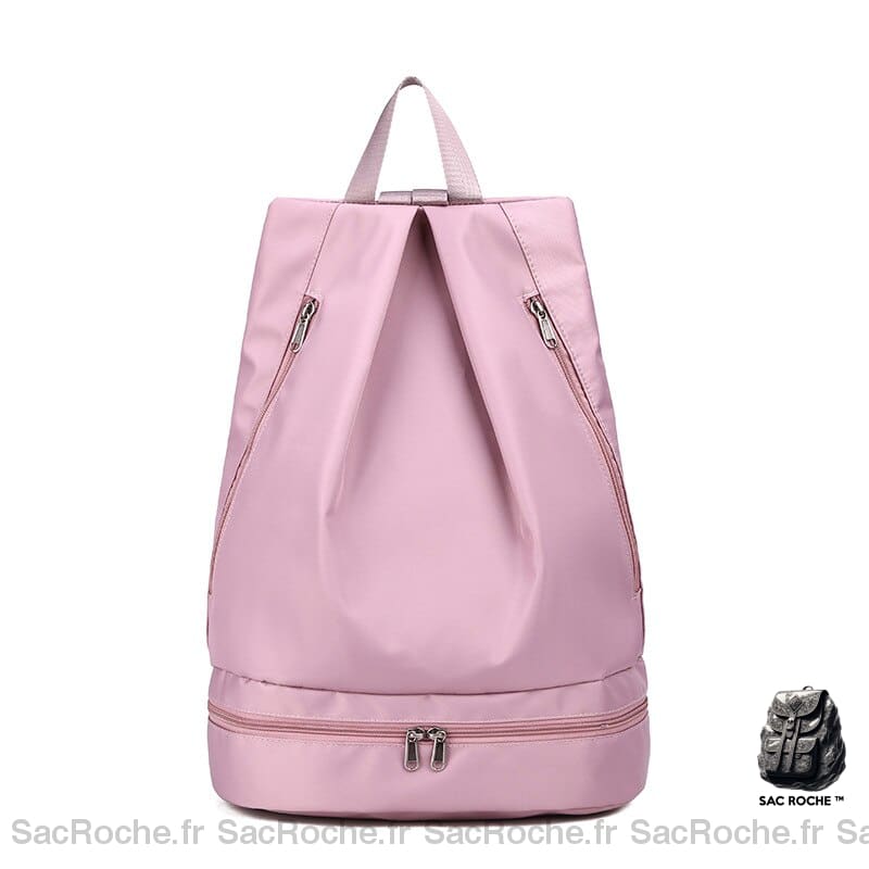 Sac à dos sport et natation pour femme rose avec un fond blanc