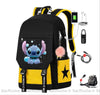 Sac à dos Stitch avec chargeur USB - Jaune - Sac à dos scolaire Sac à dos pour garçons