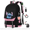 Sac à dos Stitch avec chargeur USB - Rose - T-shirt Sac à dos scolaire