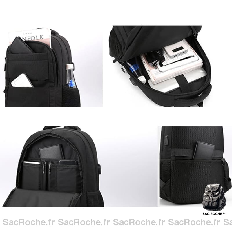 Sac À Dos Tendance Et Robuste - Poches Multiples Collège/Lycée Sac A Dos Ordinateur