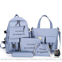 Sac à dos toile ado/femme - Ensemble - modèle Bleu - Sac Roche ™