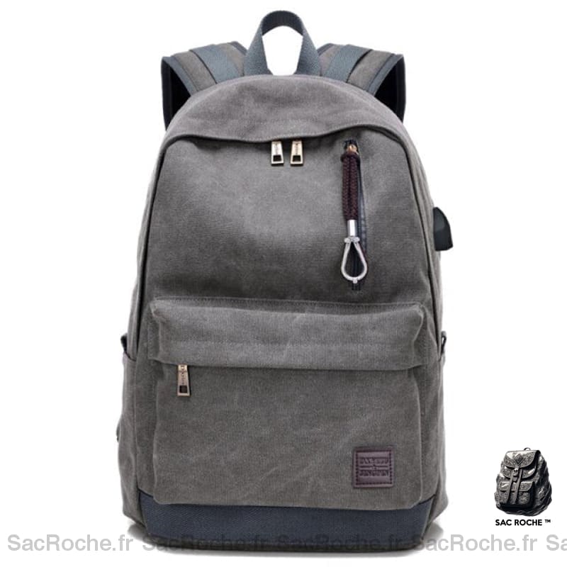 Sac À Dos Toile Collège Lycée Fonctionnel Gris Sacs Dos Scolaire