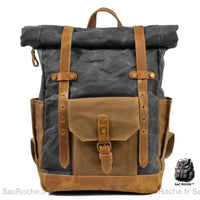 Sac à dos toile cuir grand format - Sac Roche ™