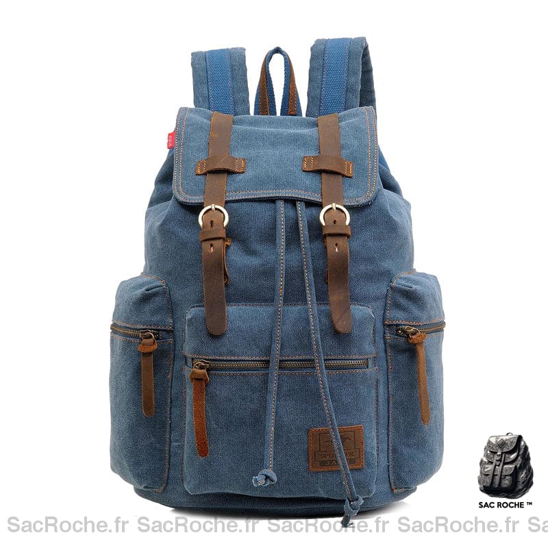 Sac à dos en toile pour homme - Bleu - Sac à dos Sac à dos scolaire