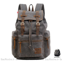 Sac à dos toile homme - modèle Gris - Sac Roche ™