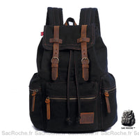 Sac à dos toile homme - modèle Noir - Sac Roche ™