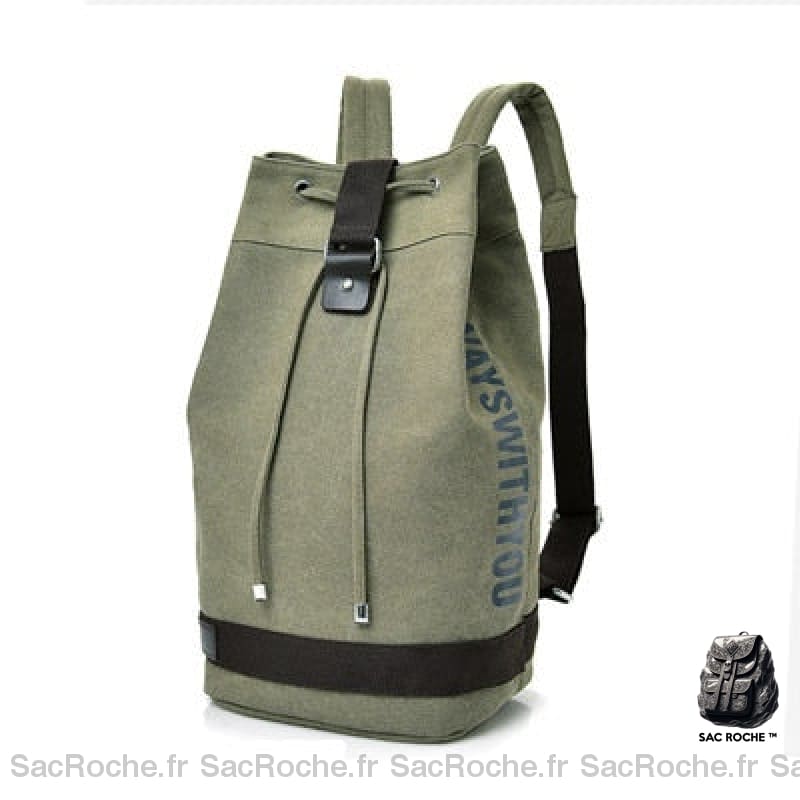 Sac à dos en toile style matelot vert et noir haute qualité