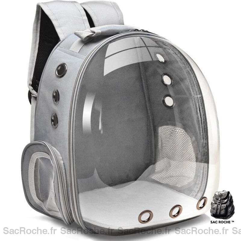 Sac à dos transparent pour petit animal de compagnie - Gris - Chat Chien