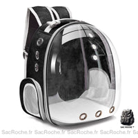 Sac à dos transparent pour petit animal de compagnie - Noir - Chat Chien