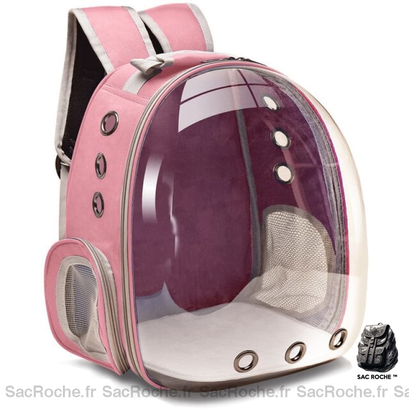 Sac à dos transparent pour petit animal de compagnie - Rose - Chien Chat