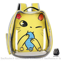 Sac à dos transparent chat dessin animé - modèle Jaune - Sac Roche ™