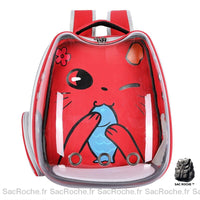 Sac à dos transparent chat dessin animé - modèle Rouge - Sac Roche ™