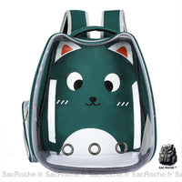 Sac à dos transparent chat dessin animé - modèle Vert - Sac Roche ™