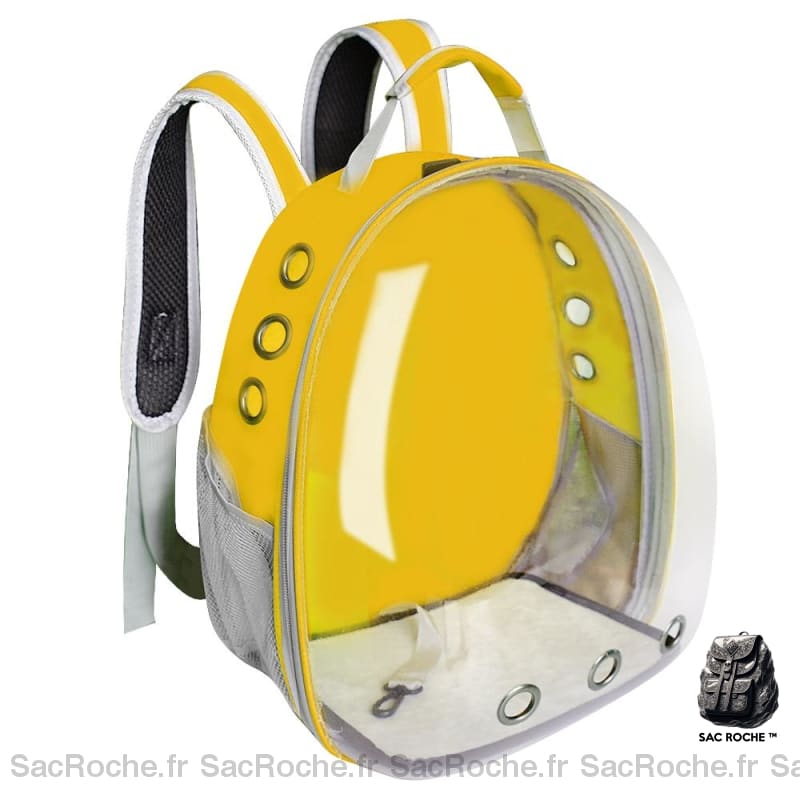 Sac à dos capsule spatiale transparente pour chat - Jaune - Chat Chien