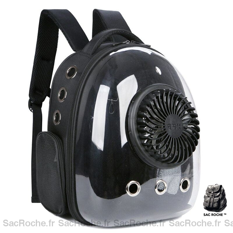 Sac à dos de transport transparent pour chien - Noir - Chien Chat