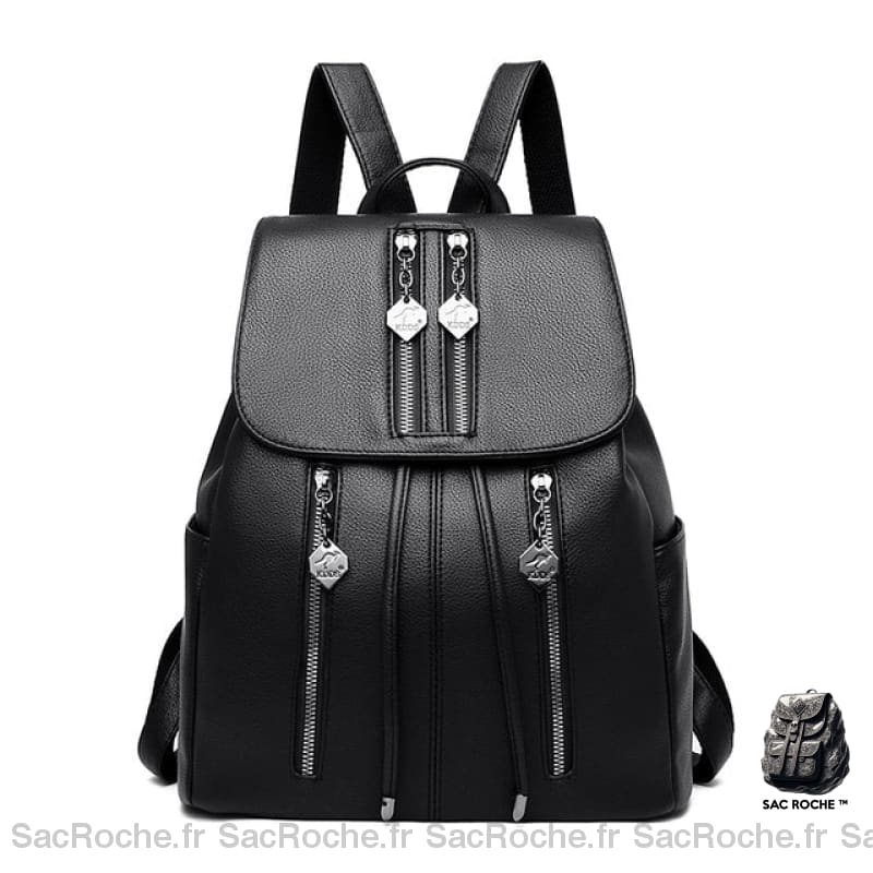 Sac À Dos Trapèze Femme Rabat Gris Noir Sac A Dos Femme