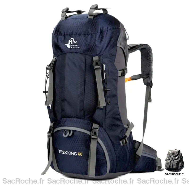 Sac À Dos Trek 60 L Bleu Sac Randonnée