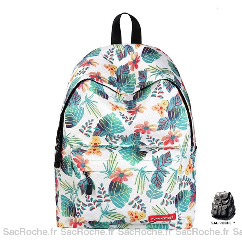Sac à dos motif tropicaux avec un fond blanc