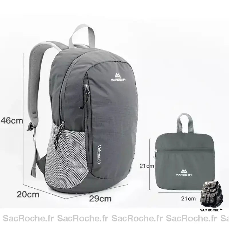 Sac À Dos Ultra-Léger Randonnée Gris Sac
