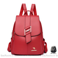 Sac à dos urbain femme cuir noir - modèle Rouge - Sac Roche ™