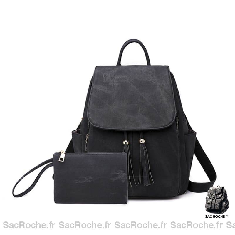 Sac À Dos Urbain Femme Imperméable Simili Cuir Noir Sac A Dos Femme