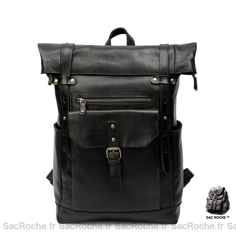 Sac à dos de vélo en cuir - Noir - Sac Sac à dos