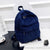 Sac à dos velours femme trendy - modèle Bleu - Sac Roche ™
