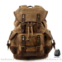 Sac à dos vintage avec sacoche - modèle Beige - Sac Roche ™