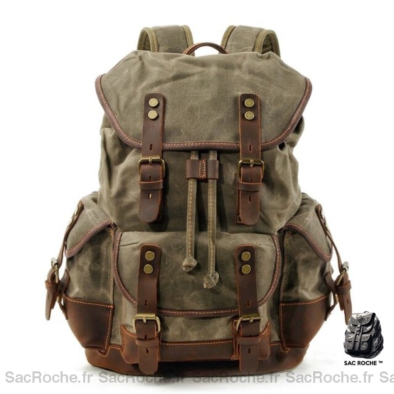 Sac à dos à sacoche vintage - Vert - Sac à dos Sac