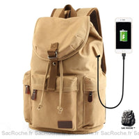 Sac à dos vintage beige femme - Sac Roche ™