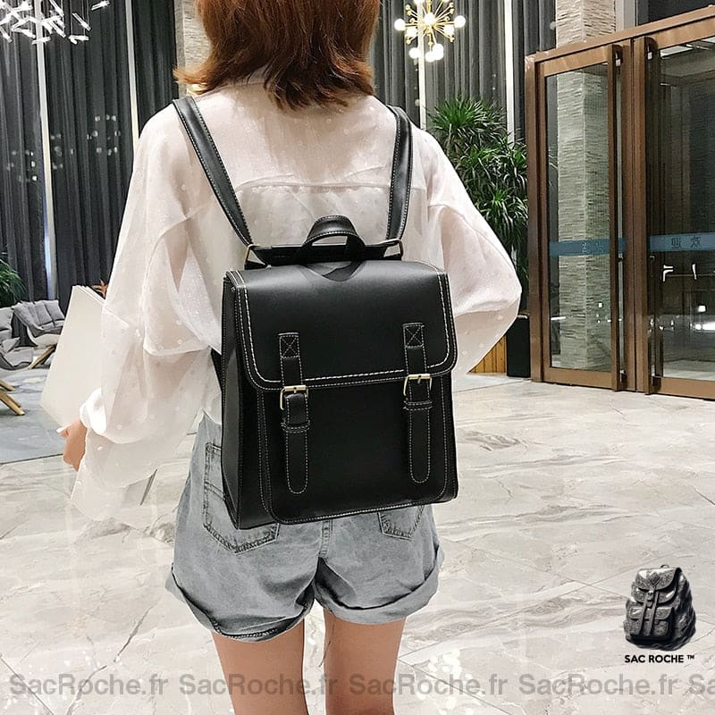 Sac À Dos Vintage Cartable Stylé Femme