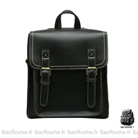Sac à dos vintage cuir noir - Sac Roche ™