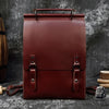 Sac à dos cartable vintage en cuir - Rouge - Sac à main Cuir