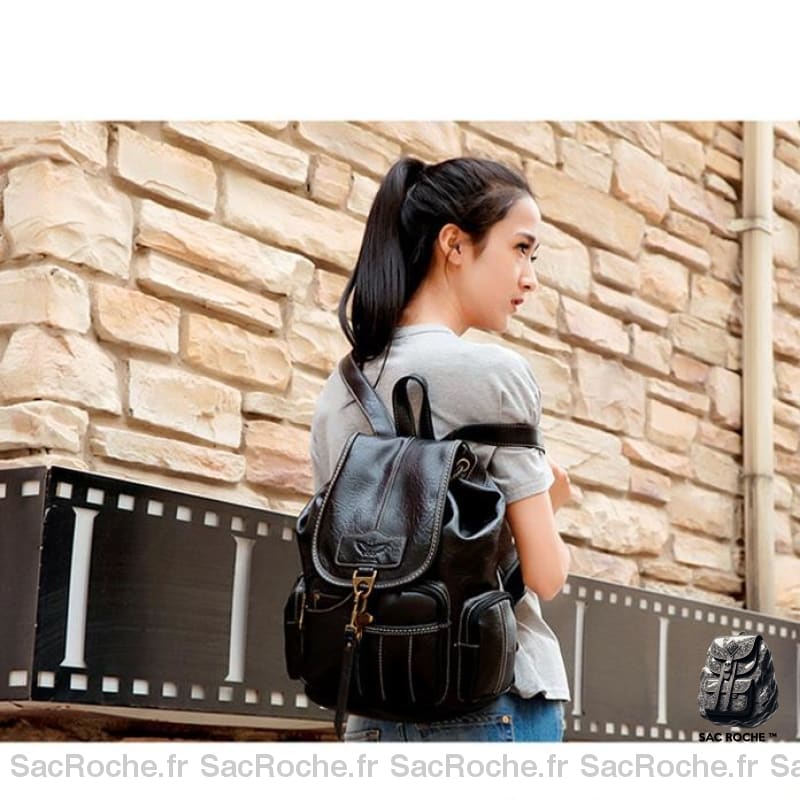 Sac À Dos Vintage Cuir Vegan Femme
