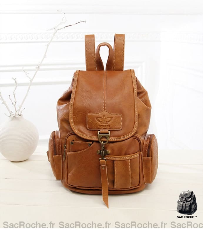 Sac À Dos Vintage Cuir Vegan Femme