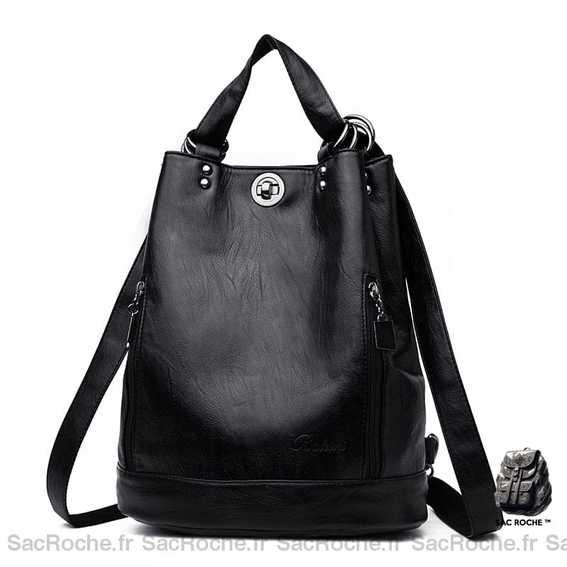 Sac à dos vintage bourse noir avec un fond blanc