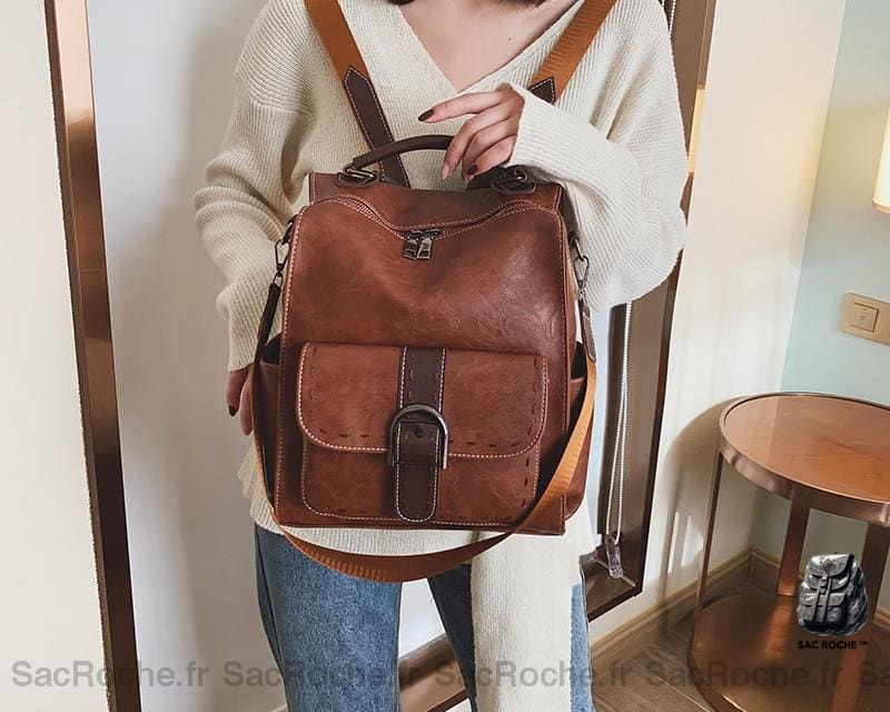 Sac À Dos Vintage En Simili Cuir Femme