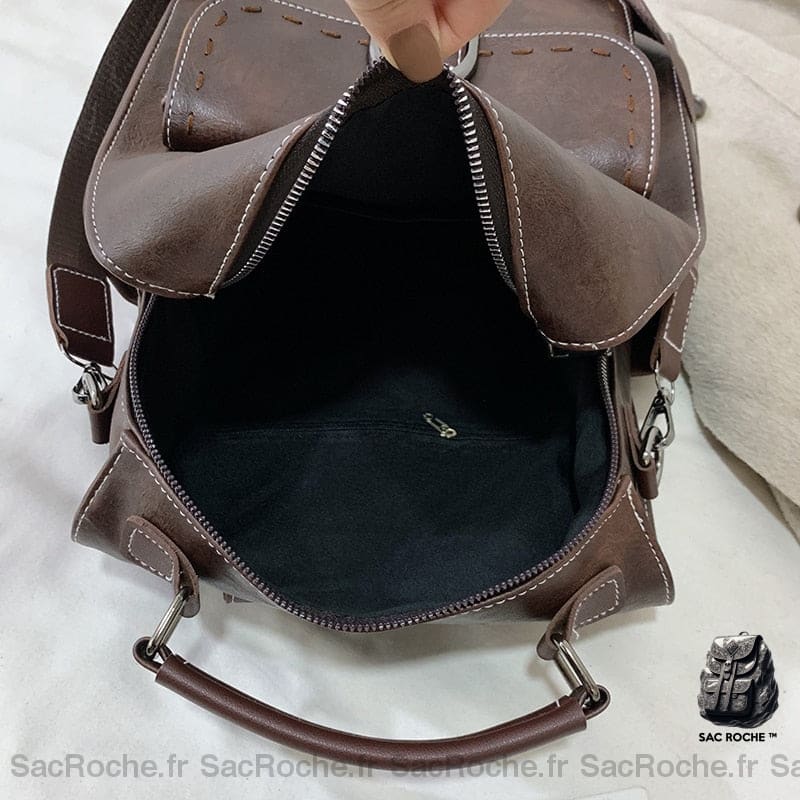 Sac À Dos Vintage En Simili Cuir Femme